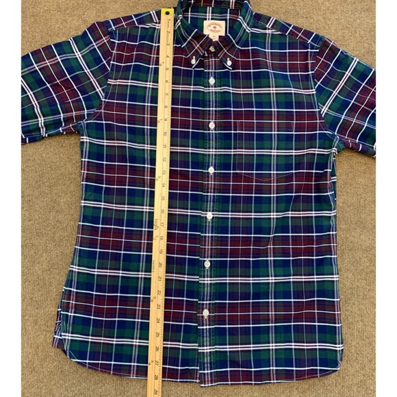 Brooks Brothers Shirt Mens M Red Fleece Long Sleeve Oxford Cotton Preppy Plaid - Picture 3 of 8